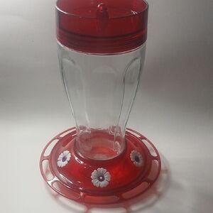 Red and Clear Hummingbird Feeder